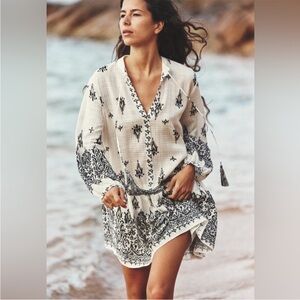 Zara Black And White Printed Mini Dress XL